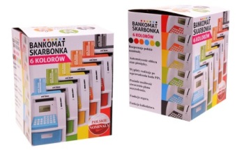 КОПИЛКА Детский Сейф АТМ С КОНВЕРТЕРОМ КАРТ НА ПОЛЬСКИЕ