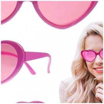 zakochane okulary SERDUSZKA serca RÓŻOWE na WALENTYNKI LOVE