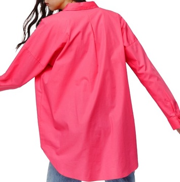 Koszula oversize długi rękaw damska Promod różowa r.34
