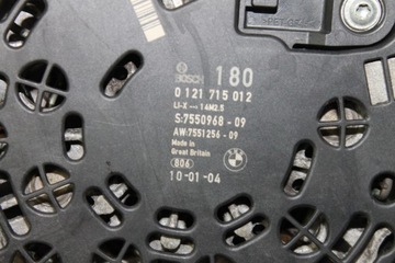 BMW E87 E90 E60 E84 E70 2.5I 2.8I 3.0I N51 N52 N53 ALTERNÁTOR 180A 7550968