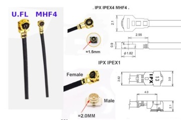 Пигтейл MHF4 IPX IPEX - UFL 5см --2шт--