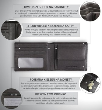 MAŁY SKÓRZANY PORTFEL męski MŁODZIEŻOWY RFID901GBR