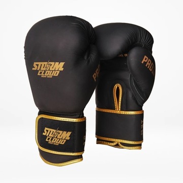 StormCloud Rękawice Bokserskie Boxing Pro Czarne/Złote 16oz