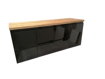 Шкафчик под умывальник 140 со столешницей из дуба