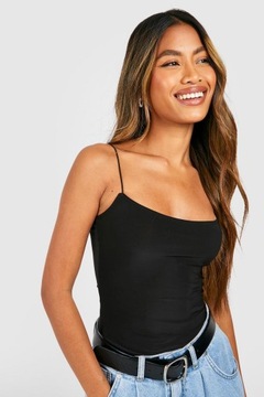 EC42208 *BOOHOO KLASYCZNE CZARNE BODY NA RAMIĄCZKACH L