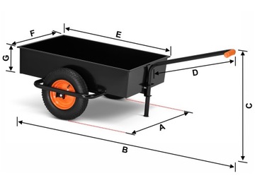 WÓZEK TRANSPORTOWY STALOWY OGRODOWY HIGHER TACZKA KOLEBA 180 L / 390 kg