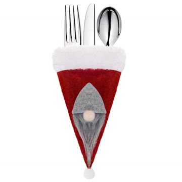 РОЖДЕСТВЕНСКИЕ НАКРЫТКИ ДЛЯ СТОЛОВЫХ ПРИБОРОВ УКРАШЕНИЕ СТОЛА 2 шт.