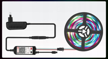 TAŚMA LED 5M RGBIC WS2811 BLUETOOTH PILOT TĘCZA ZESTAW LEDY APLIKACJA 12V