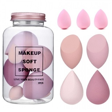 Набор из 7 шт. губки для макияжа SPONGE BLENDER FOR FLUID BLUSH POWDER