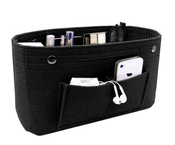 L262 Wkład Organizer do Torebki Filcowy Czarny