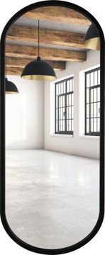 LUSTRO OWALNE CZARNE LED 45x110