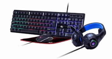 RGB KLAWIATURA MYSZ SŁUCHAWKI Gembird GHOST