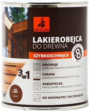 DRAGON Lakierobejca do drewna szybkoschnąca 700ml DĄB CIEMNY