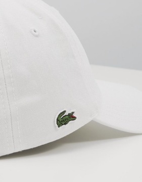 Czapka z daszkiem męska LACOSTE biała z małym logo