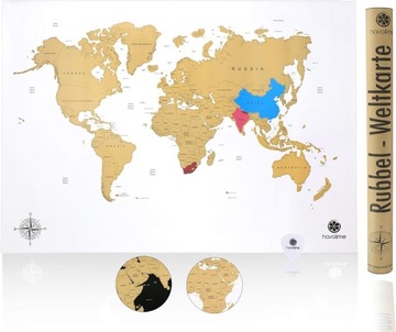 Mapa świata do zdrapywania XXL Scratch World Map, edycja limitowana 82 x 59