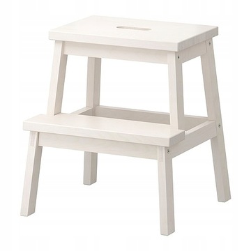 IKEA BEKVAM TABORET 2 STOPNIOWY STOŁEK DRABINKA ZE SCHODKIEM PODEST BIAŁY