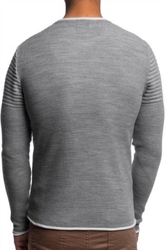 SWETER MĘSKI SWETEREK CASUAL SZARY - XL