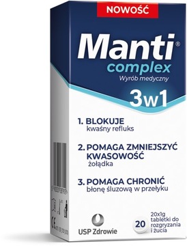 MANTI COMPLEX 3w1 NA ZGAGĘ do rozgryzania i żucia 20 tab.