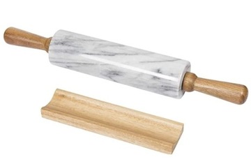 МРАМОРНЫЙ КУХОННЫЙ ВАЛОК ДЛЯ ТЕСТА 46СМ, БЕЛЫЙ