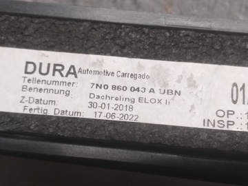 STŘEŠNÍ NOSIČ STŘEŠNÍ LEVÝ VW SHARAN 10- 7N0860043A