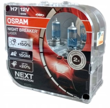 2 X OSRAM Żarówki H7 Night Breaker Laser +150%