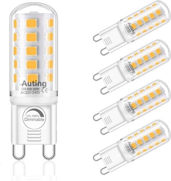 G9 LED ściemnialne lampy, 4 W 2700K ciepła biel żarówki LED, zamiennik dla