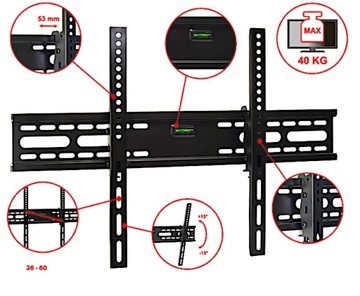 РЕГУЛИРУЕМОЕ КРЕПЛЕНИЕ ДЛЯ ТВ, ПОДВЕСКА ДЛЯ СВЕТОДИОДА, 26-60