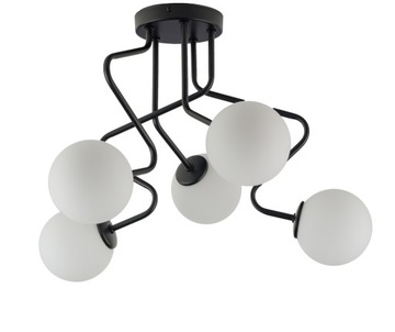 Designerski Nowoczesny SIGMA ZIGZAG 5 plafon czarny LED