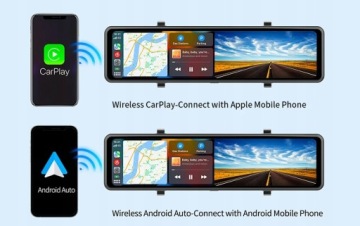 Видеорегистратор для вождения Зеркало 12 Камера Android Auto Carplay 4K Навигация