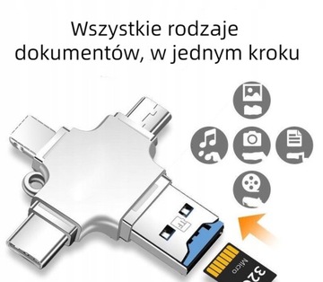 CZYTNIK KART ADAPTER USB A C do iPhone Android PC