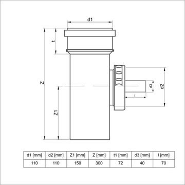 Zbieracz Łapacz Wody Deszczowej Do Rur ø110 mm | Kolor Popielaty | LEMAR