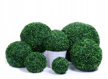 2X ШАР САМШИТА ИСКУССТВЕННЫЙ САМШИТ КАК ЖИВОЙ ЗЕЛЕНЫЙ ГОРШОК POWER ПЛОТНЫЙ 28 СМ