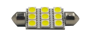 ŻARÓWKA LED 10x42 rurkowa C10W C5W 42mm BIAŁA