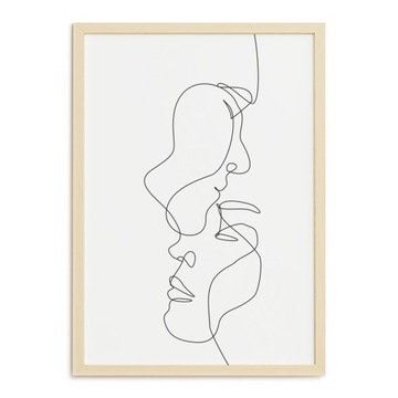 PLAKAT NOWOCZESNY A3 JEDNA LINIA PARA MIŁOŚĆ LOVE