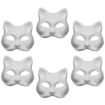 18шт DIY пустые маски Бумажная маска Кошка Косплей Маска