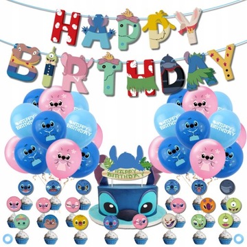 Stitch Dekoracje Urodzinowe BALONY Zestaw