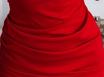 Elegancka sukienka ołówkowa marszczona MINI przekładana dopasowana L/XL