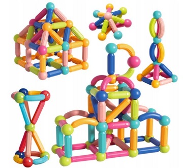 БОЛЬШИЕ МАГНИТНЫЕ КОНСТРУКЦИОННЫЕ БЛОКИ XXL 128 штук + супер КОРОБКА + КОЛЕСА