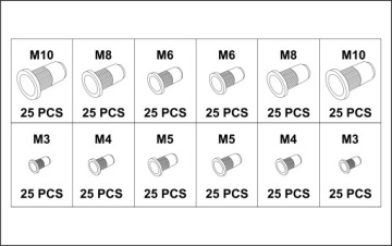НАБОР СТАЛЬНО-АЛЮМИНИЕВЫХ ЗАКЛЕПОЧНЫХ ГАЙОК СТАЛЬНО-АЛЮМИНИЕВЫХ ЗАКЛЕПОЧНЫХ ГАЙОК