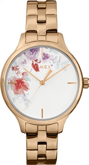 Zegarek damski na bransolecie TIMEX TW2R87600 różowe złoto ,kryształki