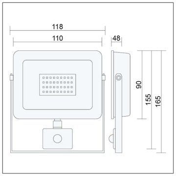 ПРОЖЕКТОР СВЕТОДИОДНЫЙ С ДАТЧИКОМ ДВИЖЕНИЯ 20ВТ