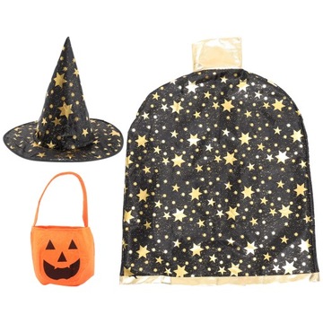 CHŁOPIĘCE STROJE MAGIKA DZIECI PELERYNA DYNIA DEKORACJA HALLOWEEN