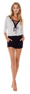 Szaro-czarna krótka piżama PIGEON XL