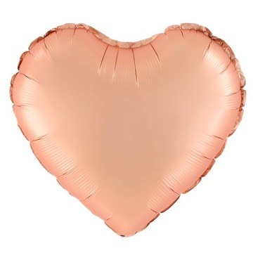 BALON FOLIOWY SERCE KSZTAŁT SERCA ROSE GOLD MATOWY