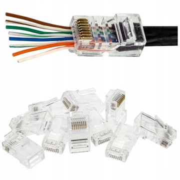 NEKU Wtyki przelotowe RJ45 8P8C UTP kat.5e 10szt