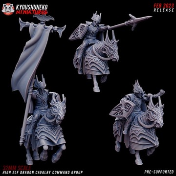 High Elf Dragon Cavalry Command Group x3 Kyoushune