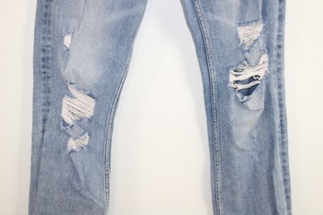 x5 H&M Modne Damskie Niebieskie Spodnie Jeans Dziury Przetarcia 40 L