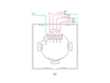 Сенсорный выключатель света Wi-Fi RF433Mhz 3CH SONOFF