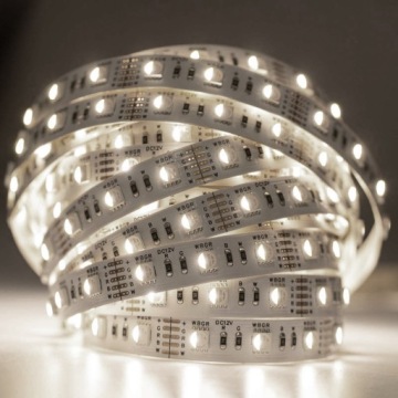Светодиодная лента ЦВЕТНАЯ RGB + ХОЛОДНАЯ SMD 5050 12В 5М
