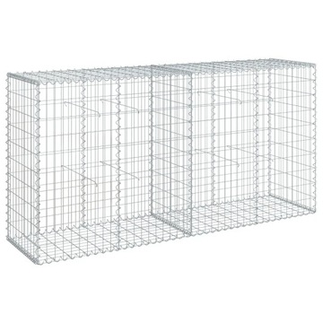 vidaXL Габионная корзина с крышкой 200x50x100 см, оцинкованное железо